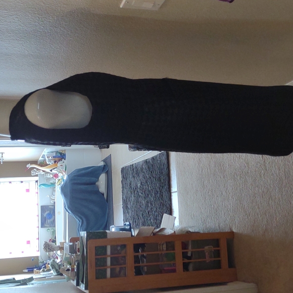 Tory Burch black textured lined shift dress size 8 w/ pockets - Picture 4 of 12